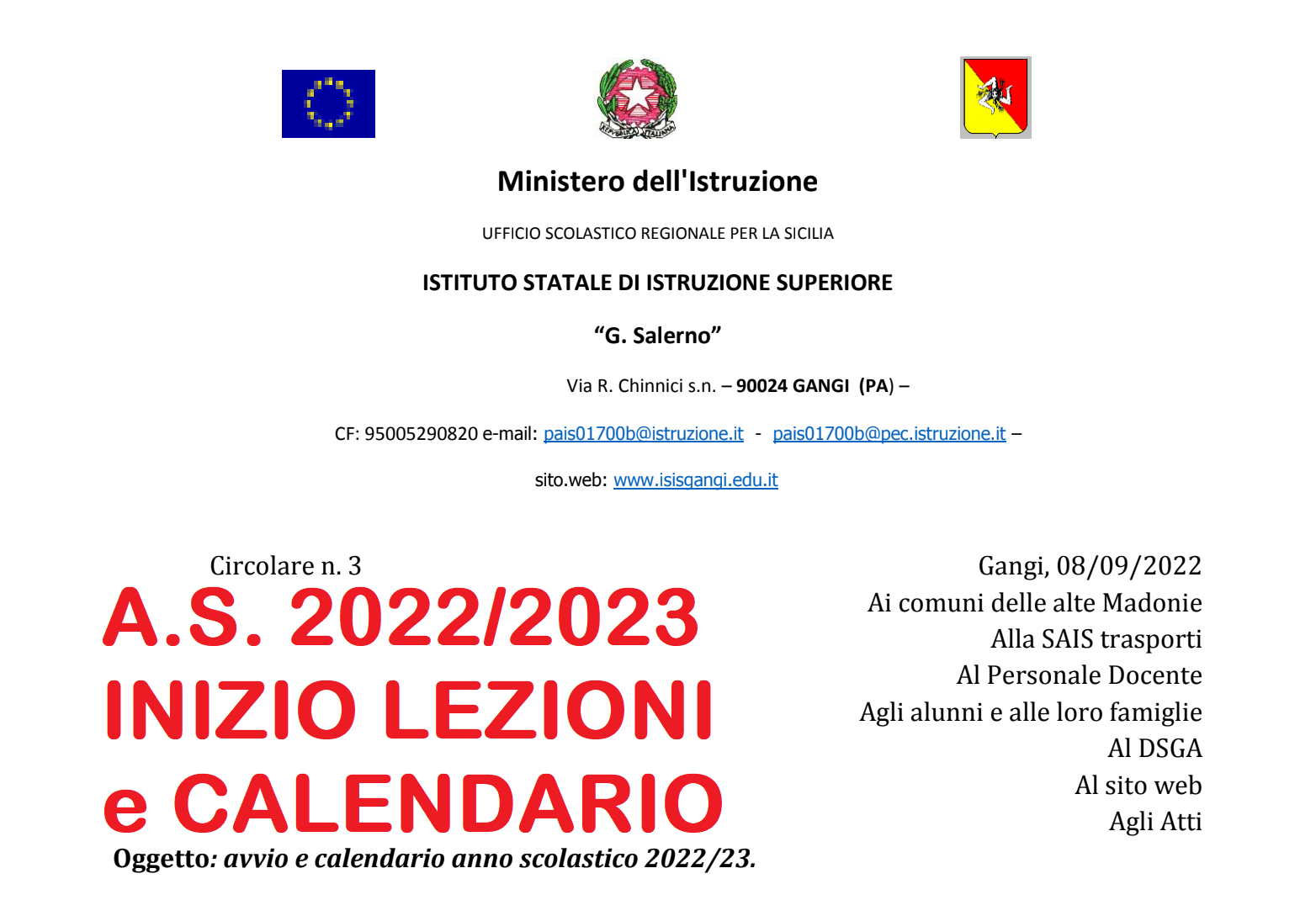 Calendario 2022 2023